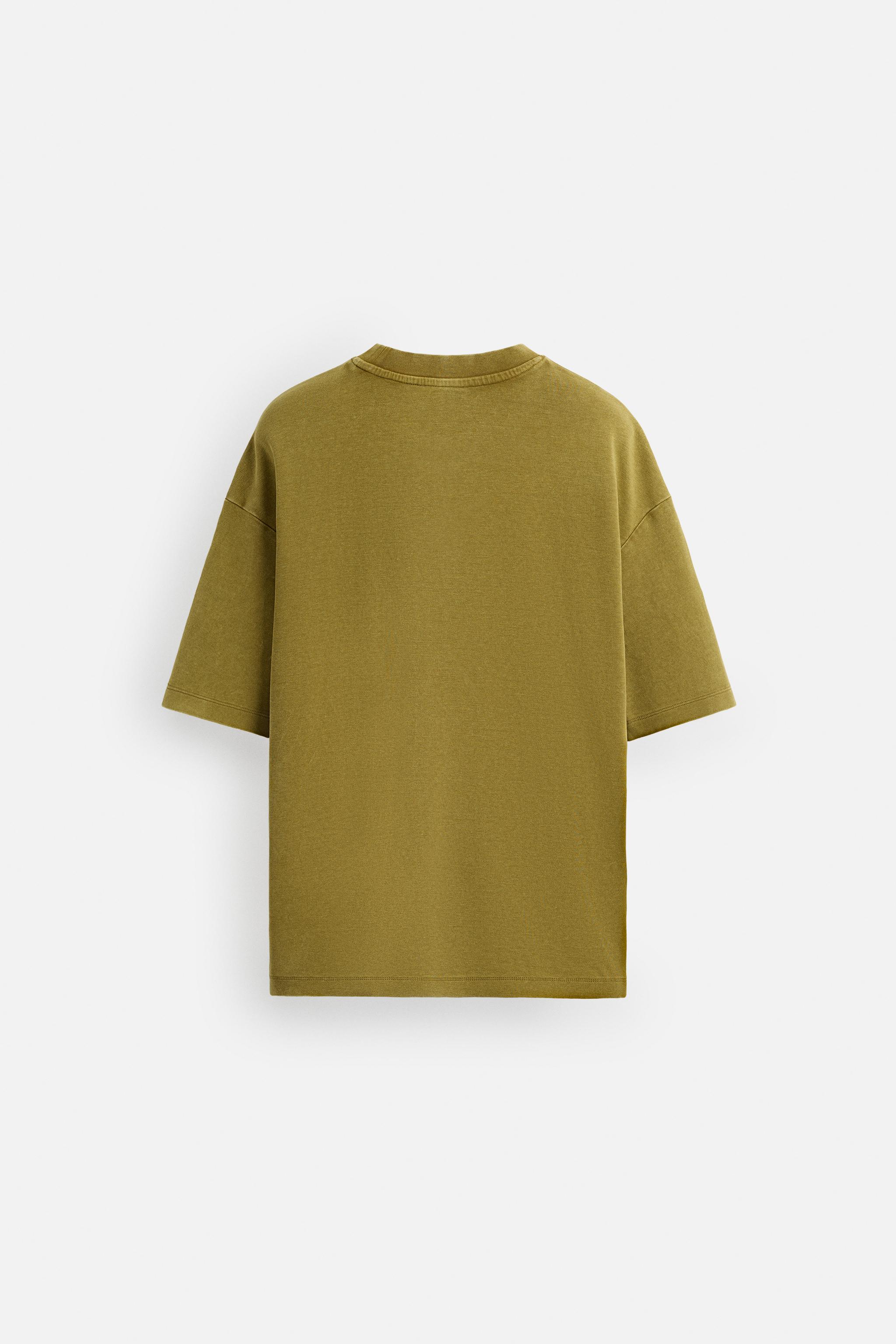 ザラ ベーシック ZARA BASIC カットソー 半袖 パイピング 総柄