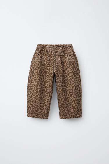 PANTALONS BAGGY ANIMAL PRINT - Marró de Zara