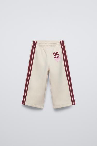 PANTALÓN WIDE LEG BANDAS LATERALES - Crudo de Zara