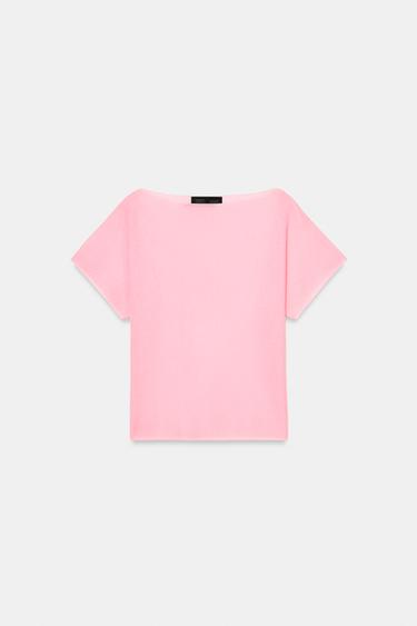 RIBBED KNIT TOP - Neon pink by Zara - Image 7