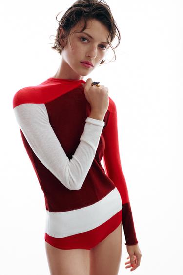PULL EN MAILLE FINE AVEC LAINE - Multicolore de Zara