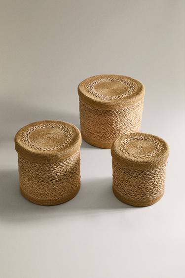 ΚΑΛΑΘΙ SEAGRASS ΜΕ ΚΑΠΑΚΙ - Μπεζ ανοιχτό του Zara