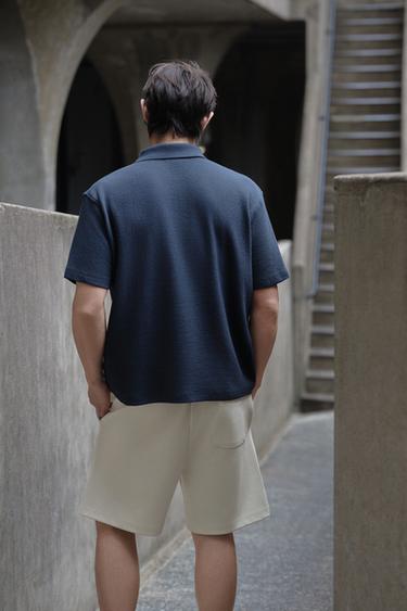 TECHNICAL INTERLOCK BERMUDA SHORTS - Oyster-white by Zara