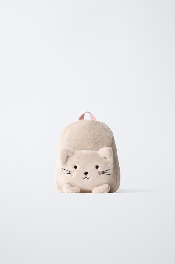 KITTEN SHEEPSKIN BACKPACK - Ecru White de Zara - Imagen 0