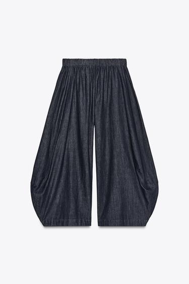 PANTALON DENIM VOLUME ZW COLLECTION - Bleu de Zara - Image 7