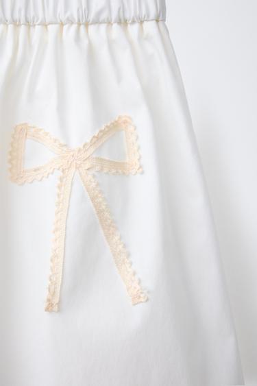 POPLIN BOW TROUSERS - Ecru by Zara - Image 3