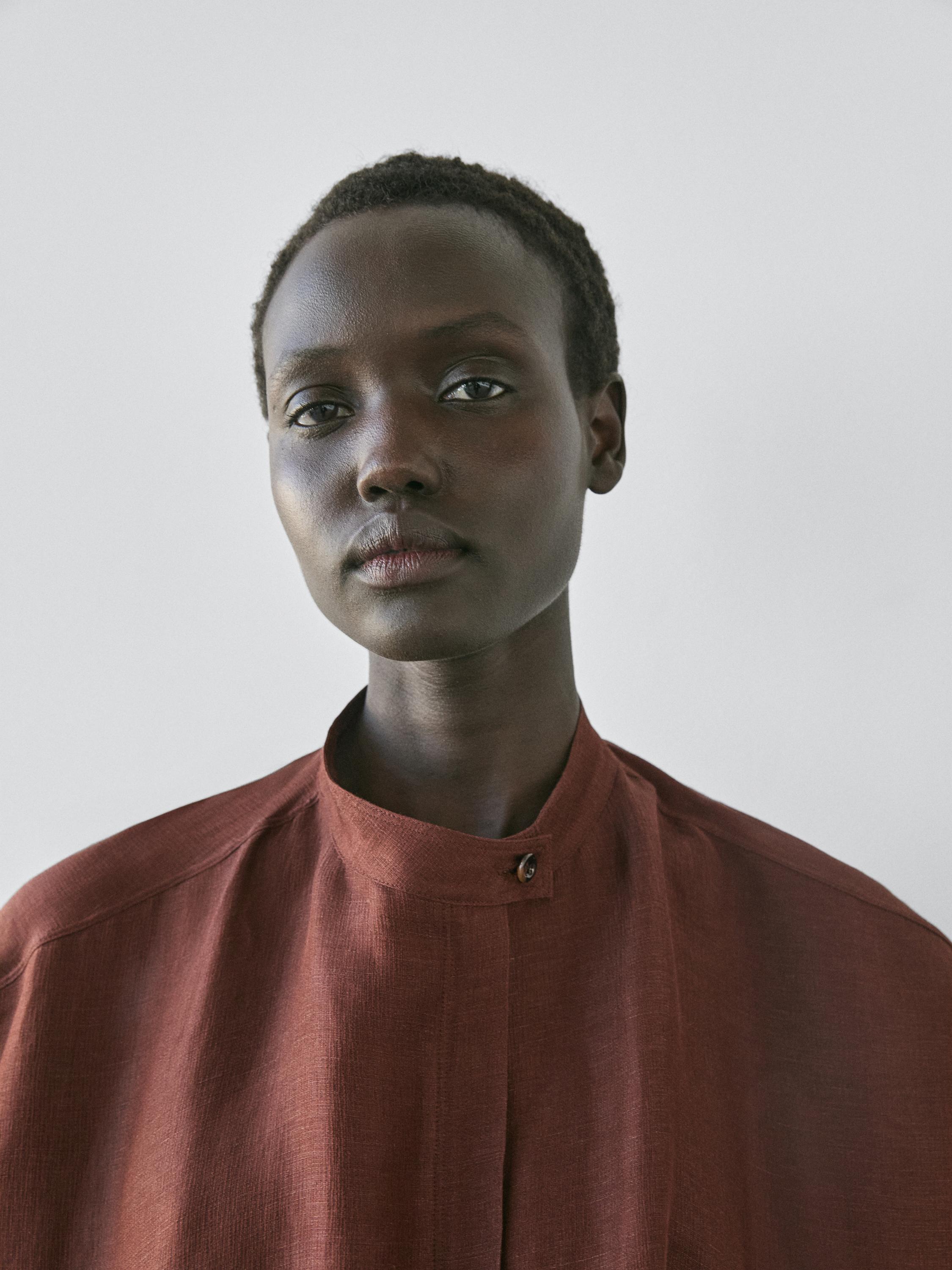 Linen blend bomber jacket