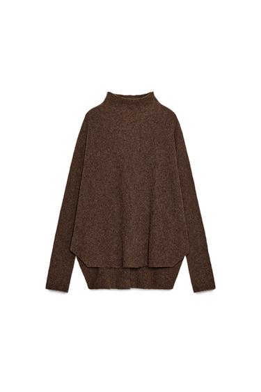 JERSEY PUNTO CUERPO CAPA - Marrón de Zara