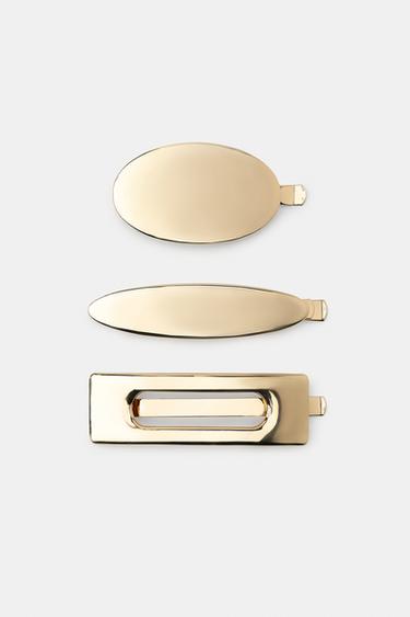 Zara GEOMETRIC METAL CLIP PACK - Golden