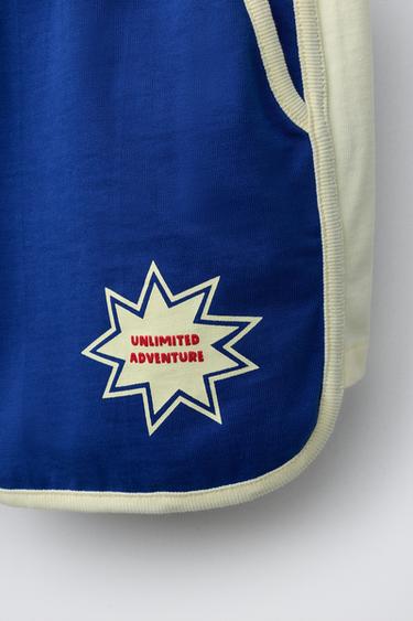 BERMUDA EN MOLLETON À LISERÉS EN CONTRASTE - Bleu roi de Zara - Image 3