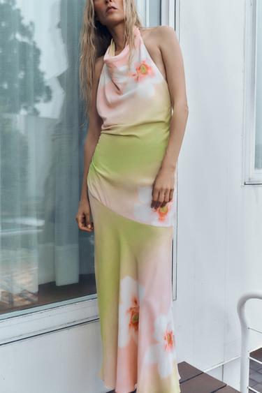 FLORAL PRINT HALTER DRESS - Multicoloured by Zara - Image 1