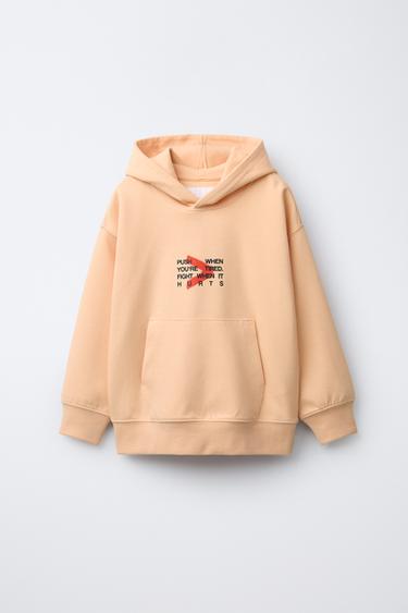 SPORTY INTERLOCK HOODIE - Light orange by Zara - Image 0