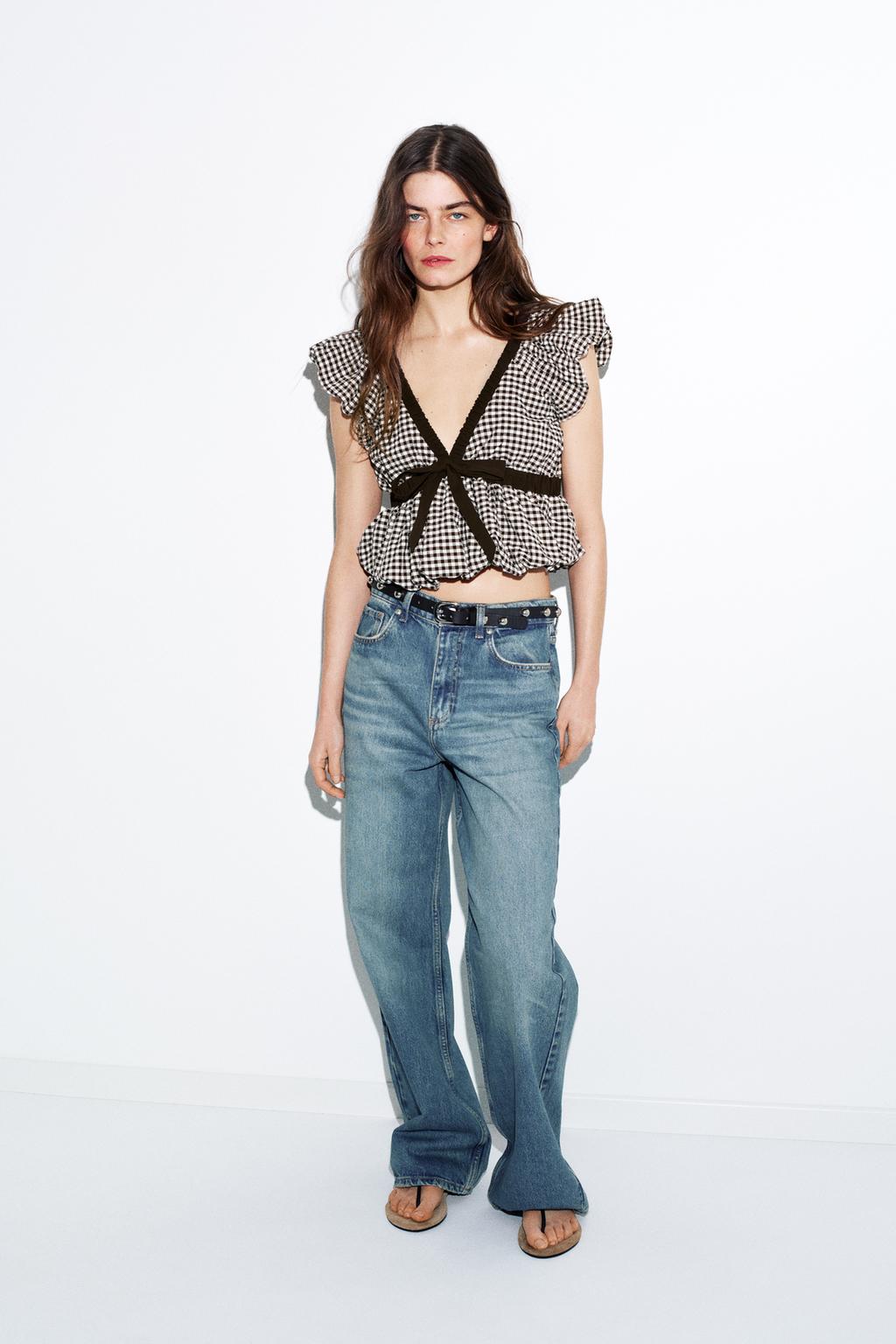 GINGHAM BALLOON TIE TOP - image 2