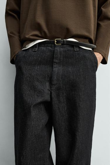 T-SHIRT WITH CONTRAST DOUBLE-LAYER HEMS - Brown by Zara - Image 4