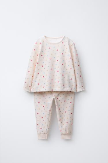 2-6 YEARS / VELOUR STAR PYJAMAS - Ecru by Zara