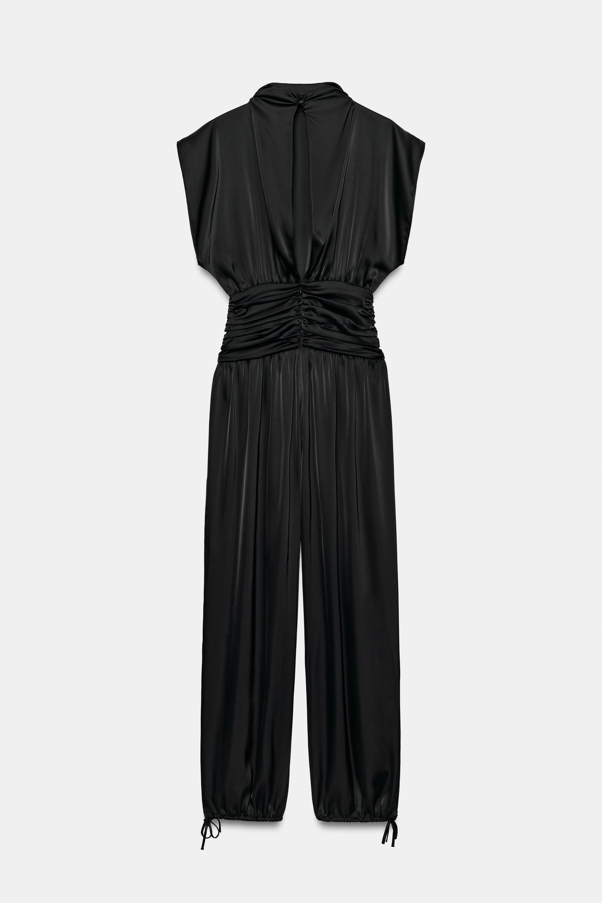 SATIN CUMMERBUND JUMPSUIT