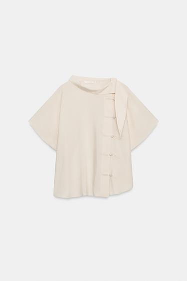 BLUSA FLUIDA ALAMARES ZW COLLECTION - Beige de Zara