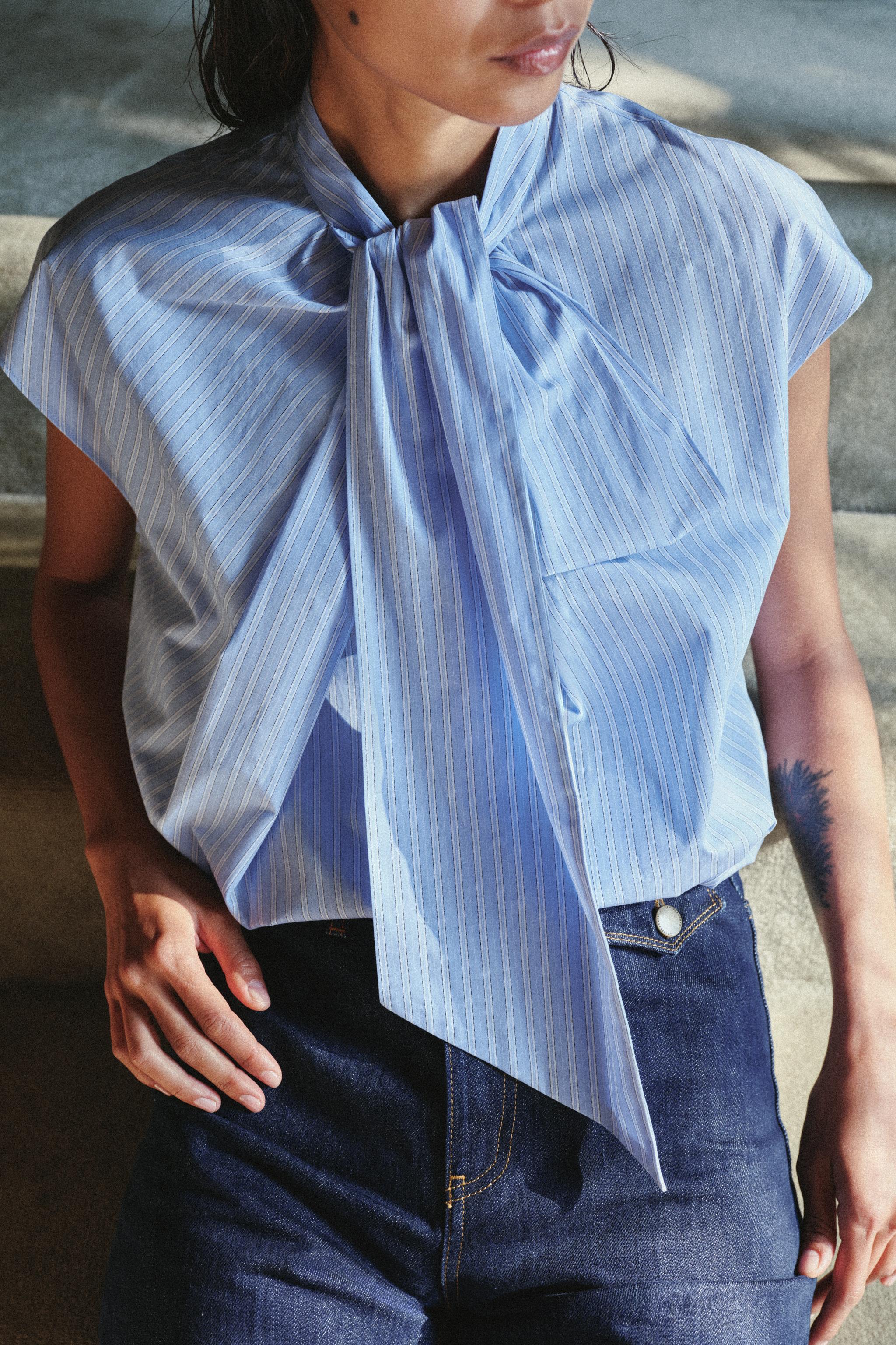 ZW COLLECTION STRIPED SHIRT WITH TIES