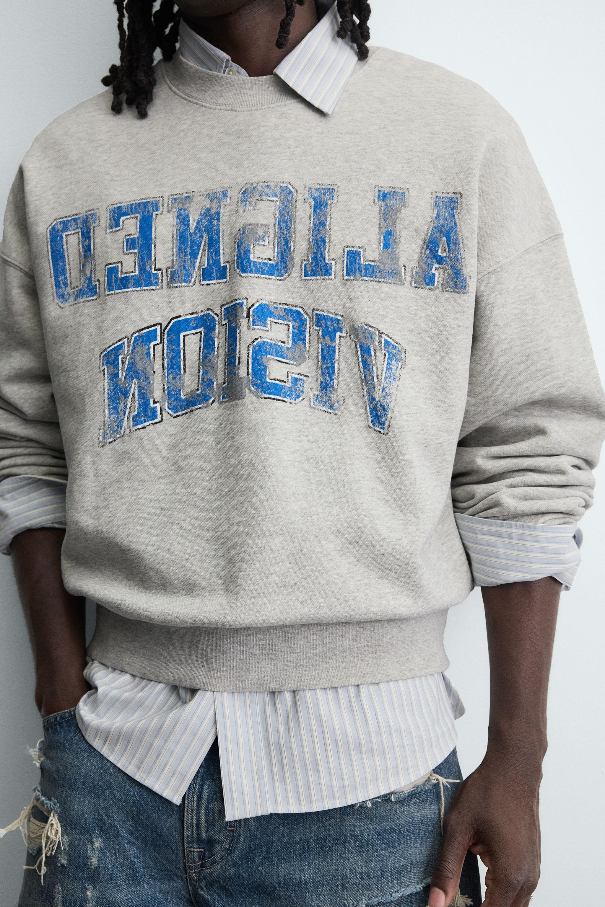 VARSITY PRINT SWEATSHIRT - Gray marl | ZARA United States