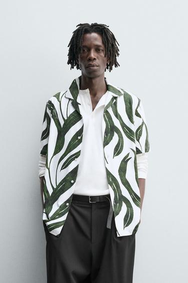 FLORAL PRINT STRETCH SHIRT - White by Zara