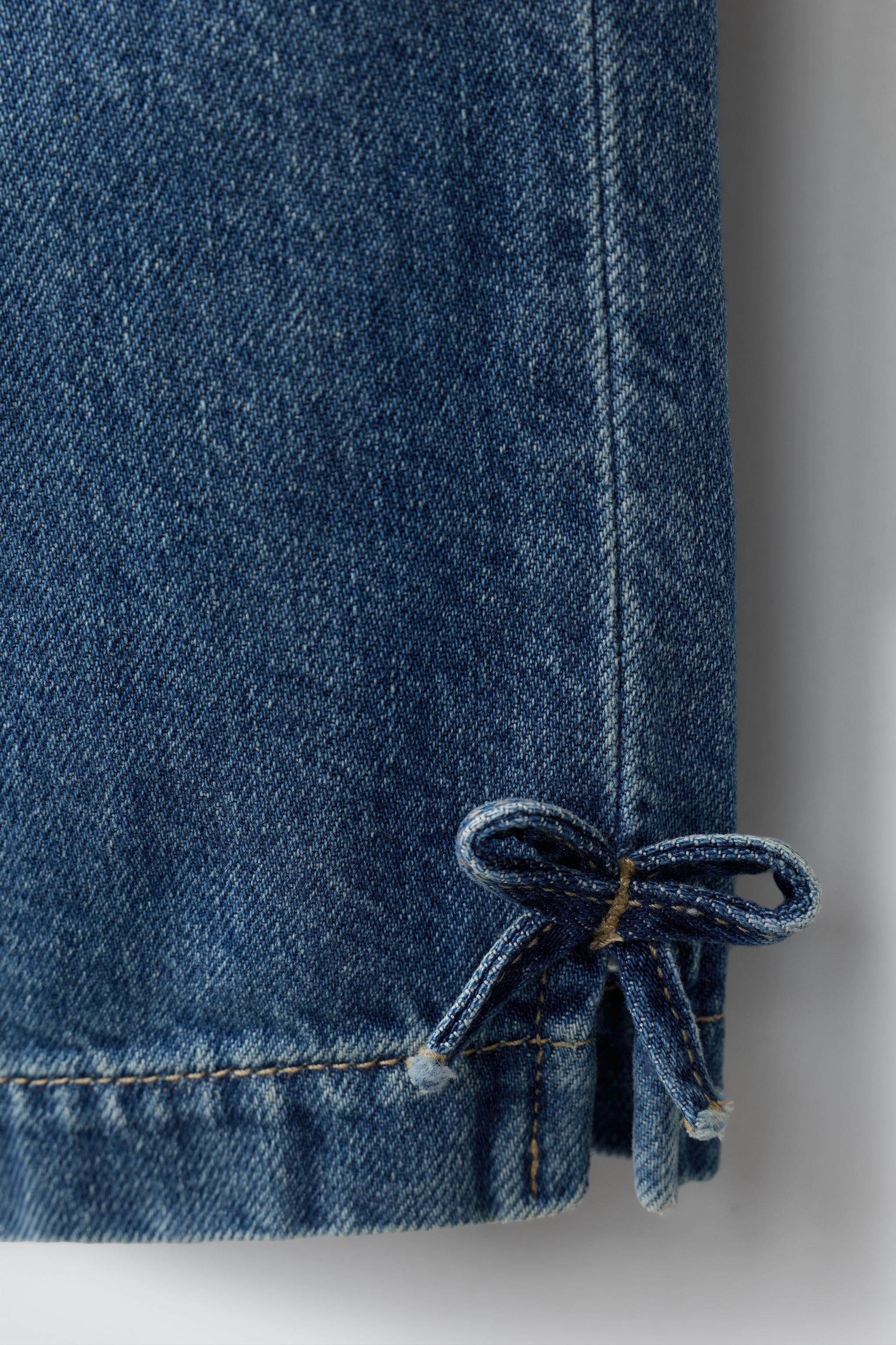 Детские джинсы Zara BOW WIDE LEG JEANS — фото 5
