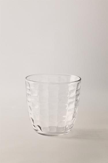 RAISED SQUARE-EFFECT TUMBLER - Transparent by Zara