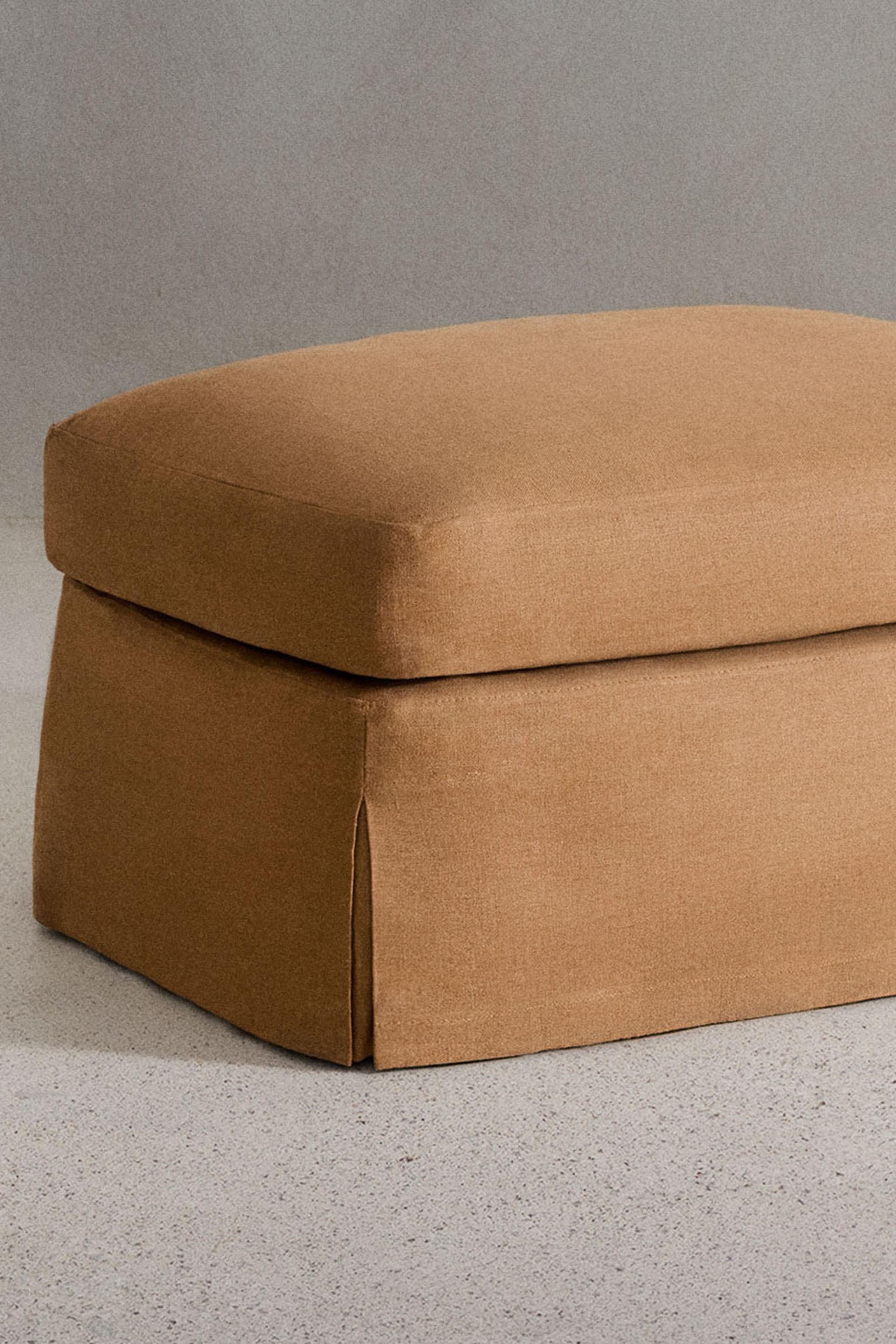 FOOTSTOOL 01 LINEN COVER — Mustard