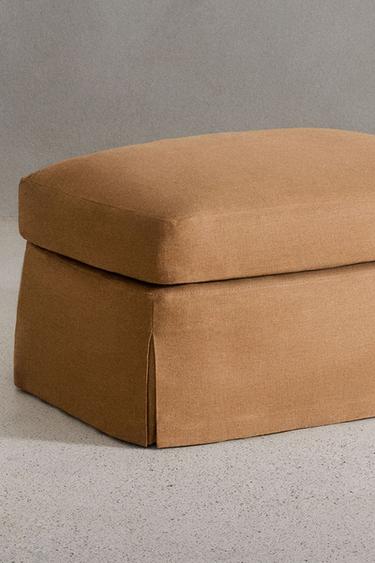 FOOTSTOOL 01 LINEN COVER — Mustard 2