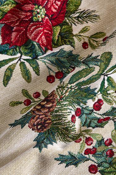 CHRISTMAS HOLLY JACQUARD TABLE RUNNER - Red by Zara - Image 3