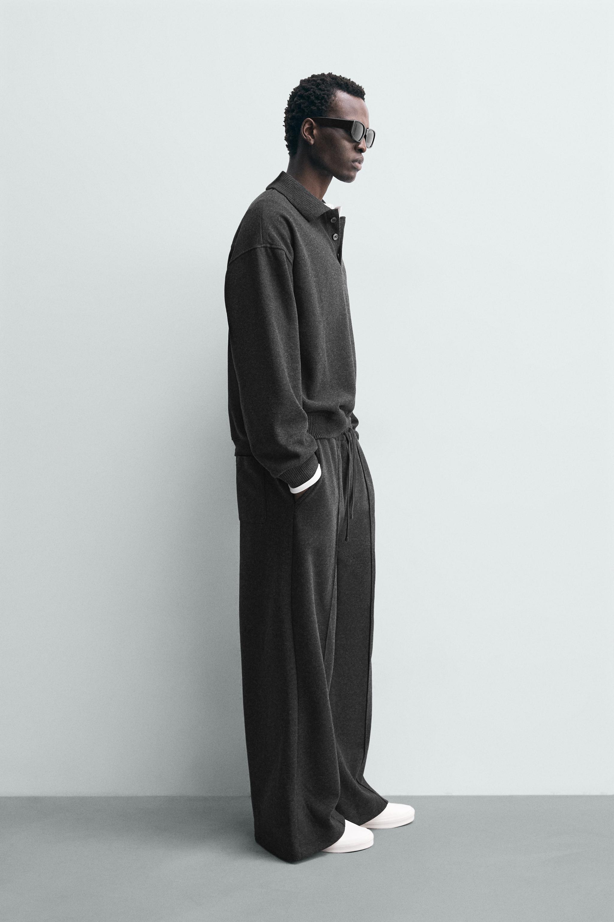TEXTURED POLO SWEATSHIRT