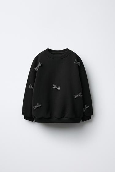 SWEAT À LACETS BRILLANTS - Noir de Zara