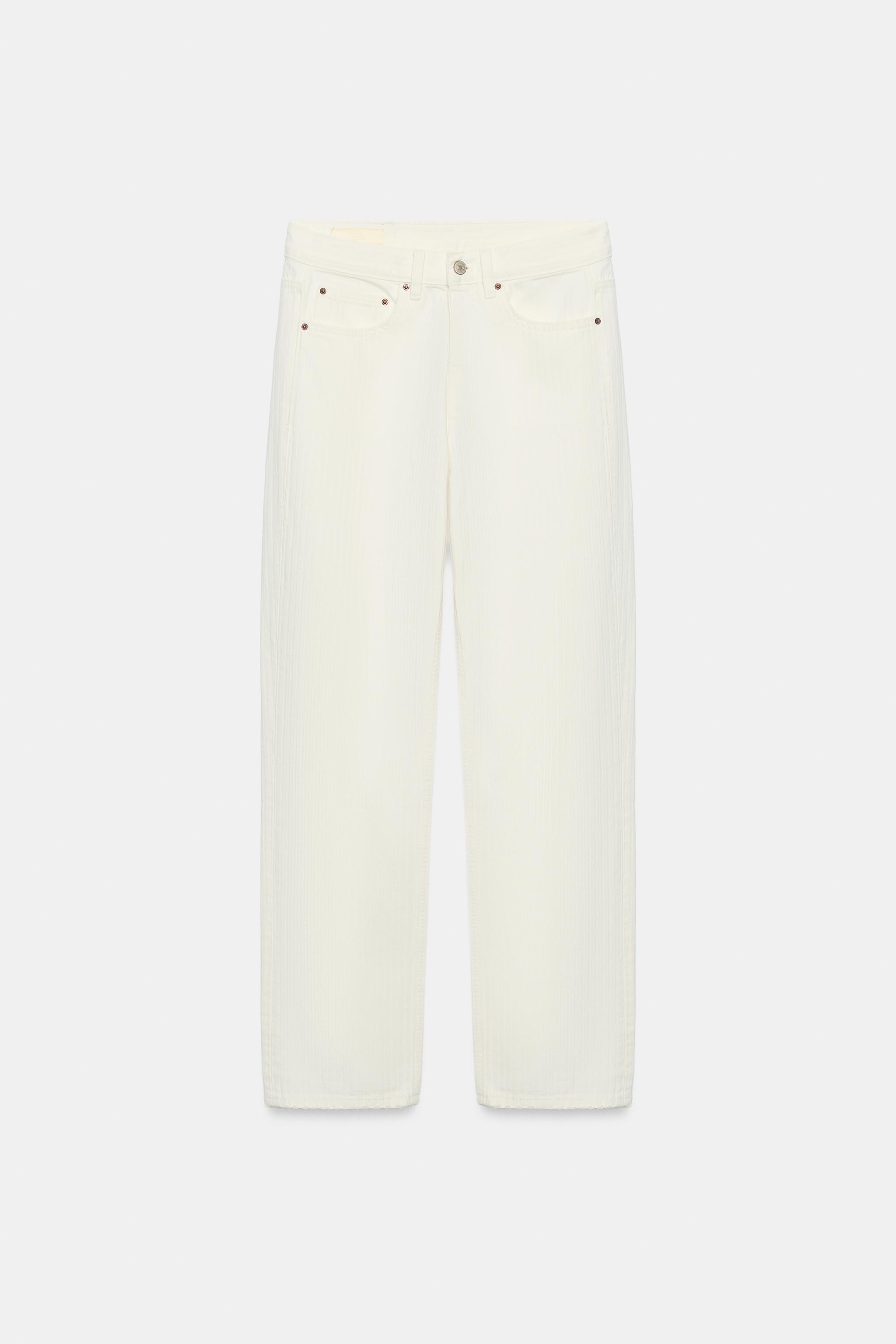 TRF MID-RISE STRIPED STRAIGHT FIT JEANS