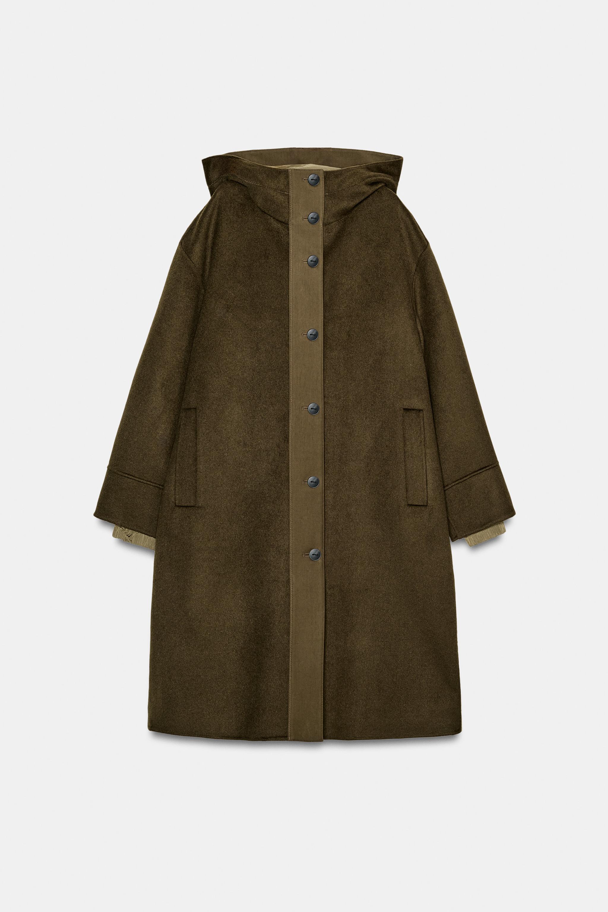 PARKA COMBINADA COM LÃ ZW COLLECTION LIMITED EDITION - Caqui