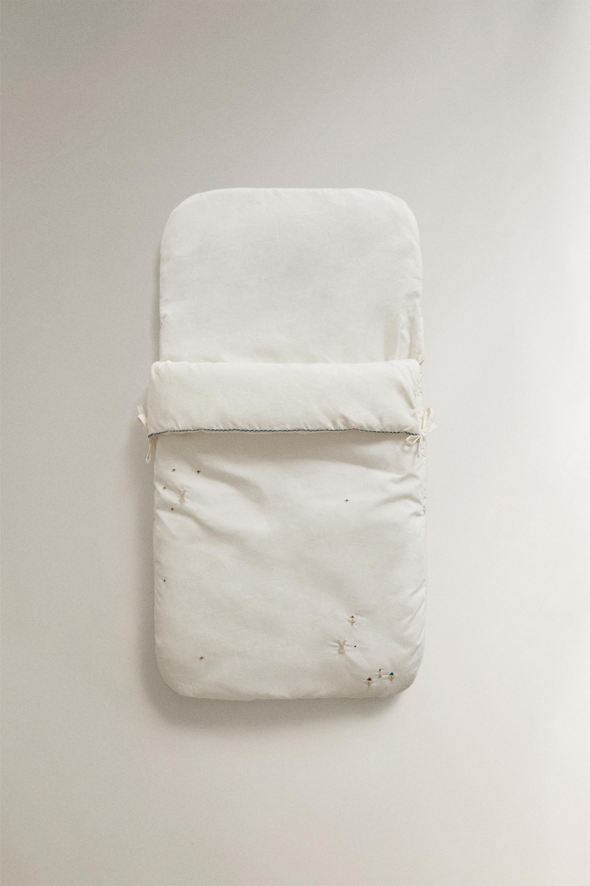 COTTON RABBIT CARRYCOT BABY WRAP — Ecru