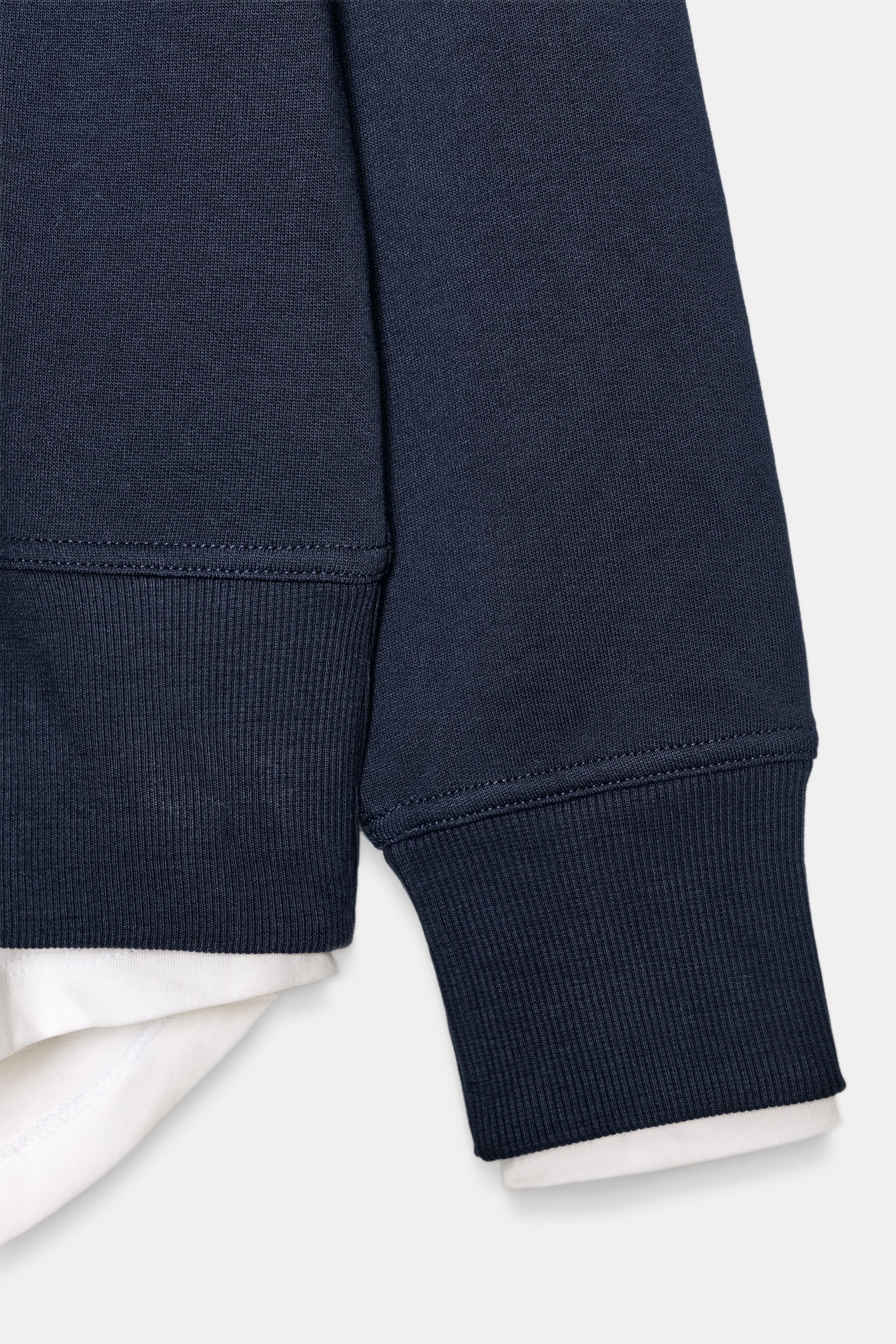 COMBINATION PLUSH SWEATSHIRT - Navy blue | ZARA United States