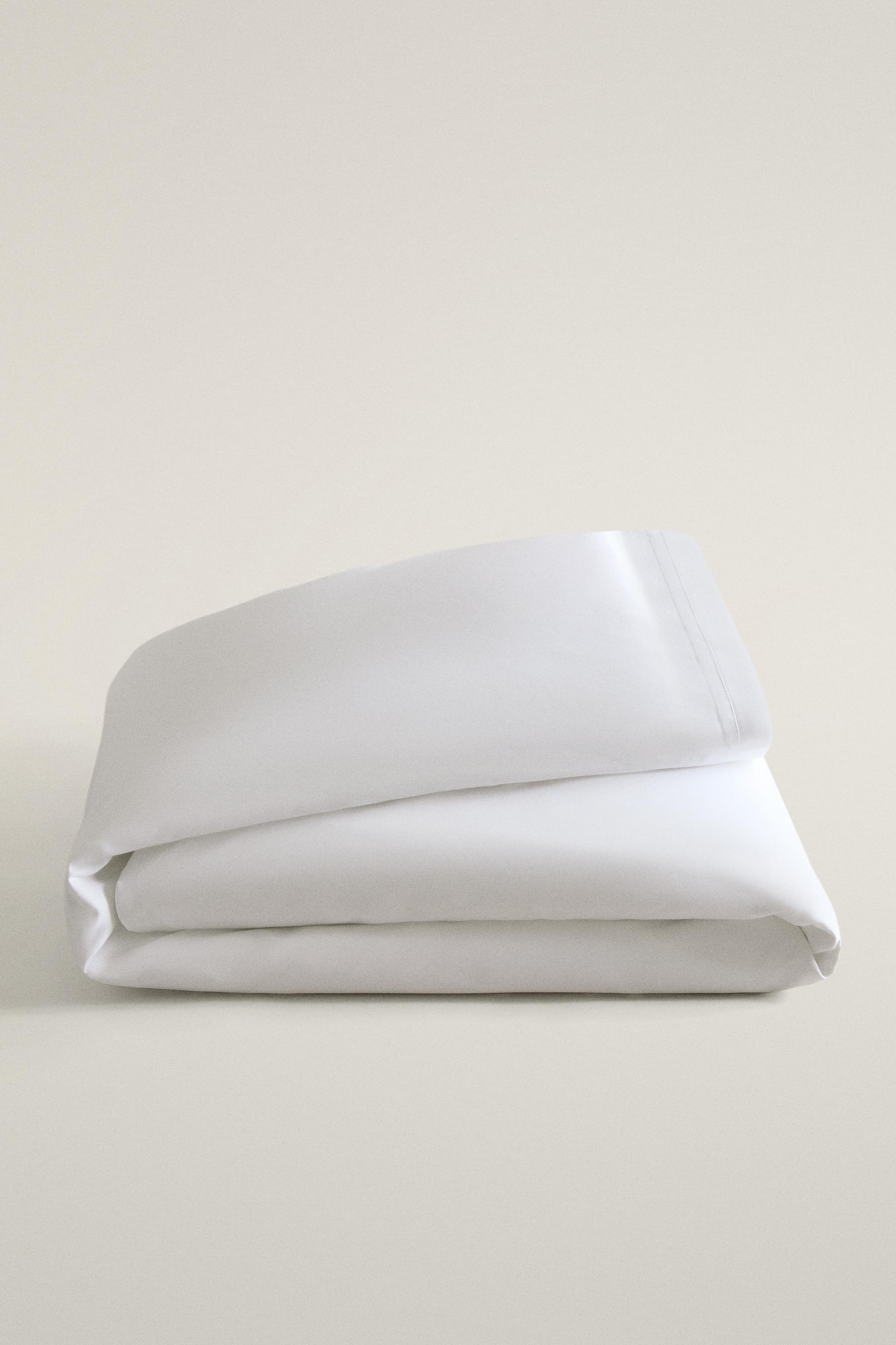 SATEEN COTTON DUVET COVER WITH PLEATED EDGE (1000 THREAD COUNT)