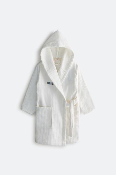 CHILDREN'S VELOUR PEANUTS™ BATHROBE - Oyster-white by Zara