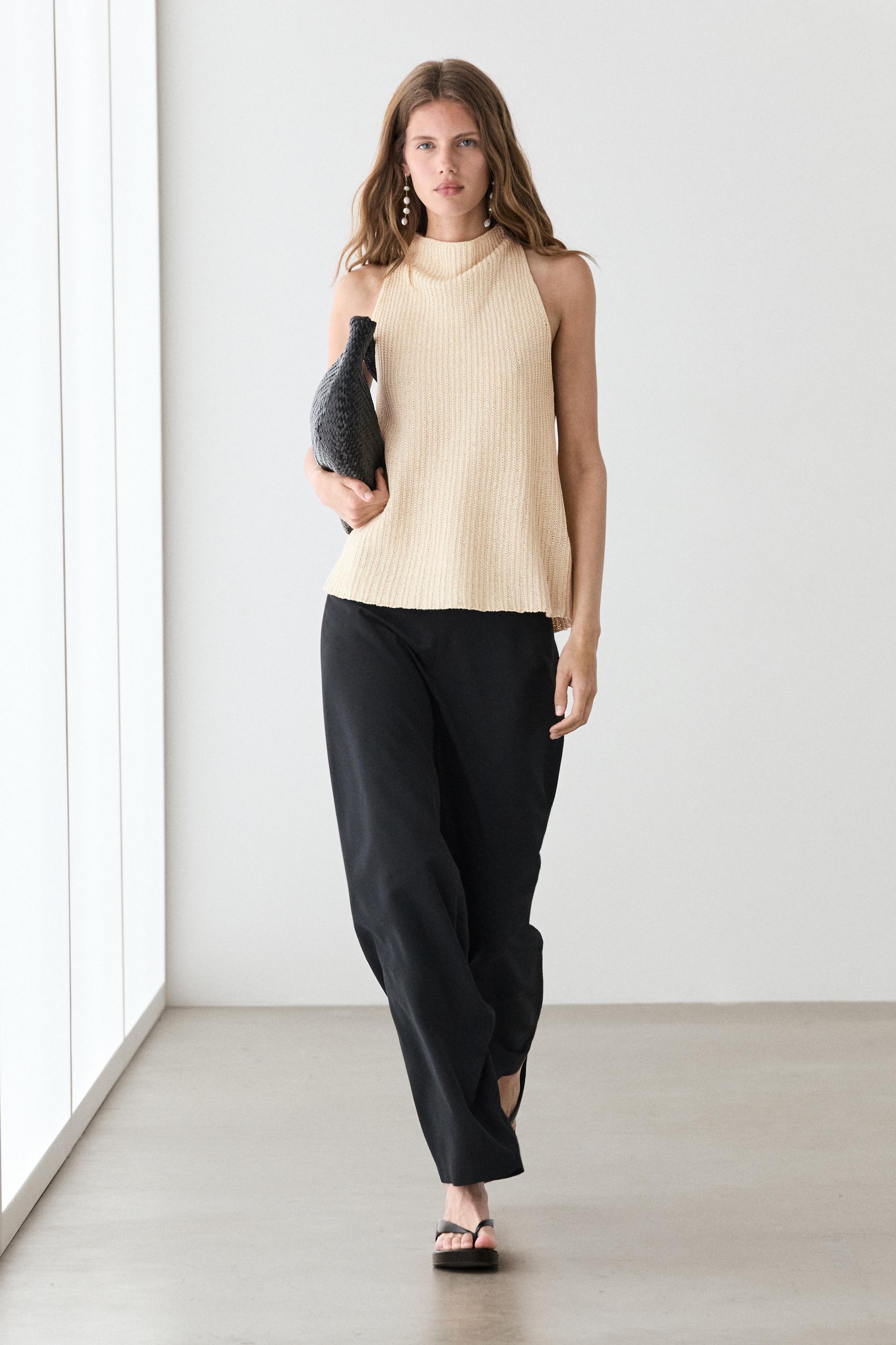 Top en maille avec lin
