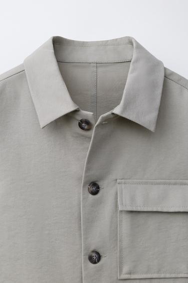 OVERSHIRT WITH POCKET - Grey / Tan by Zara - Image 2