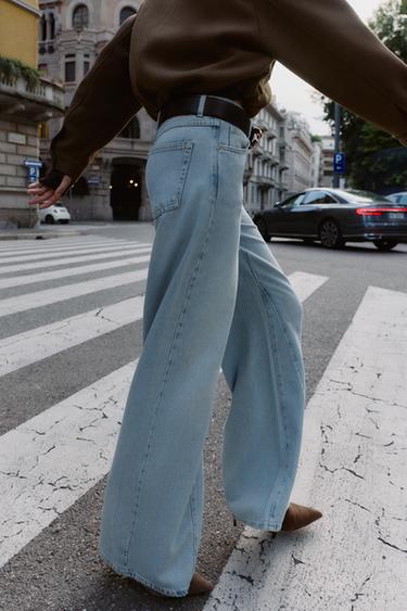 JEAN Z1975 WIDE LEG TAILLE HAUTE - Bleu clair de Zara - Image 4
