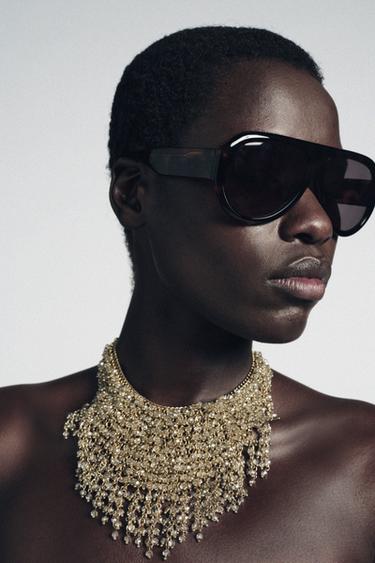 Zara SHIMMERING CASCADE NECKLACE - Golden - Image 0