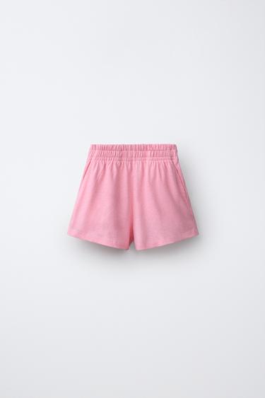 COTTON AND LINEN BLEND TOP AND BERMUDA SHORTS SET - Mid-pink by Zara - Image 3