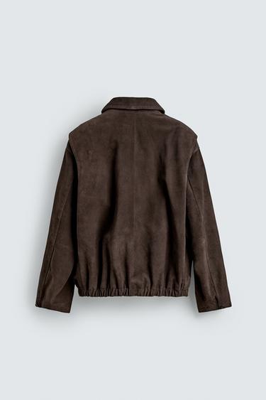 BLOUSON REGULAR FIT EN CUIR DAIM AARON LEVINE X ZARA - Marron de Zara - Image 7