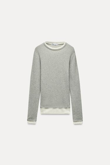 CAMISETA DOBLE - Gris vigoré de Zara