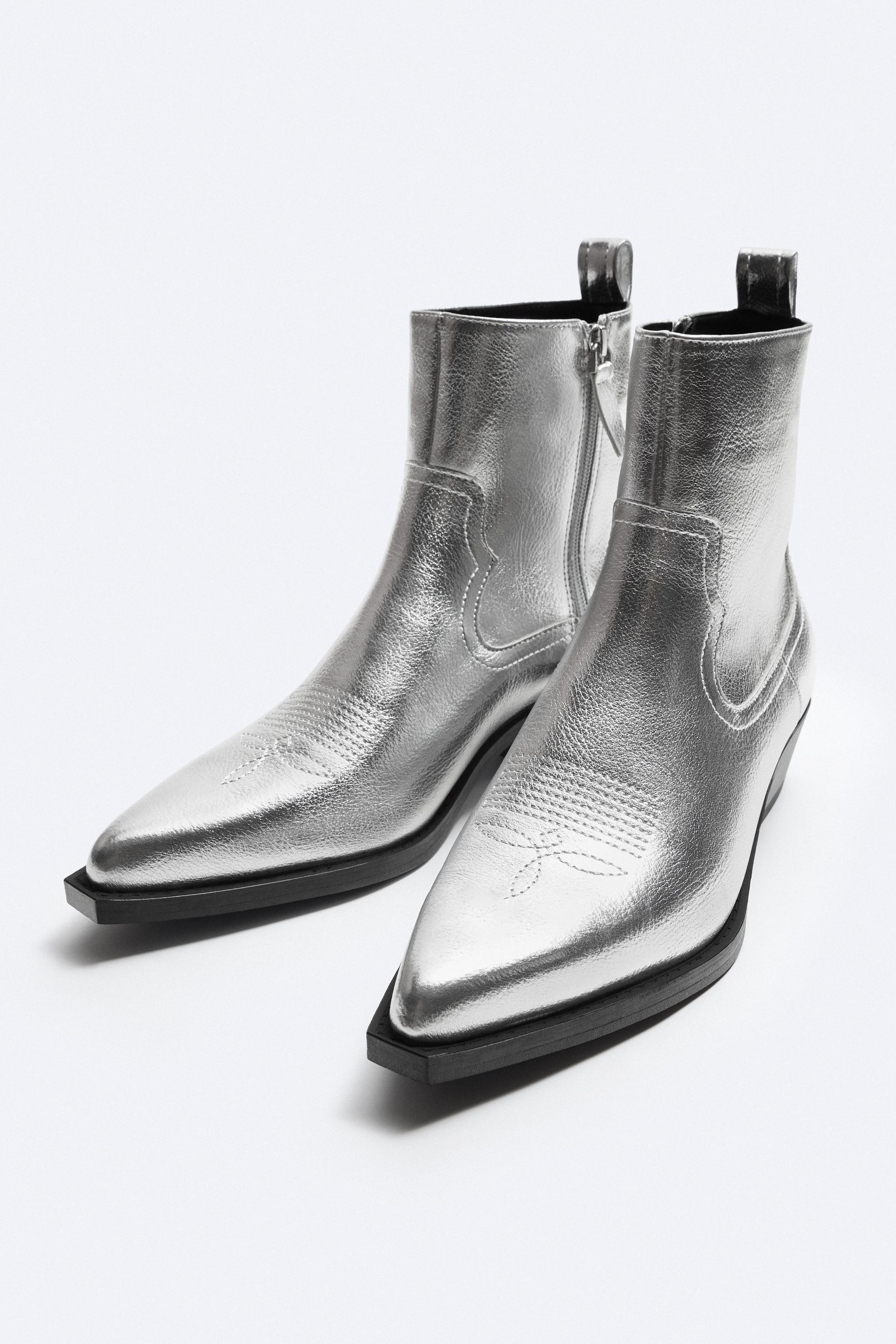 Zara silver sale boots