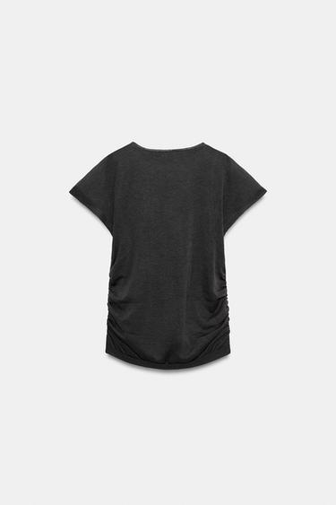 TOP DRAPÉ EN MAILLE - Bleu marine foncé de Zara - Image 5