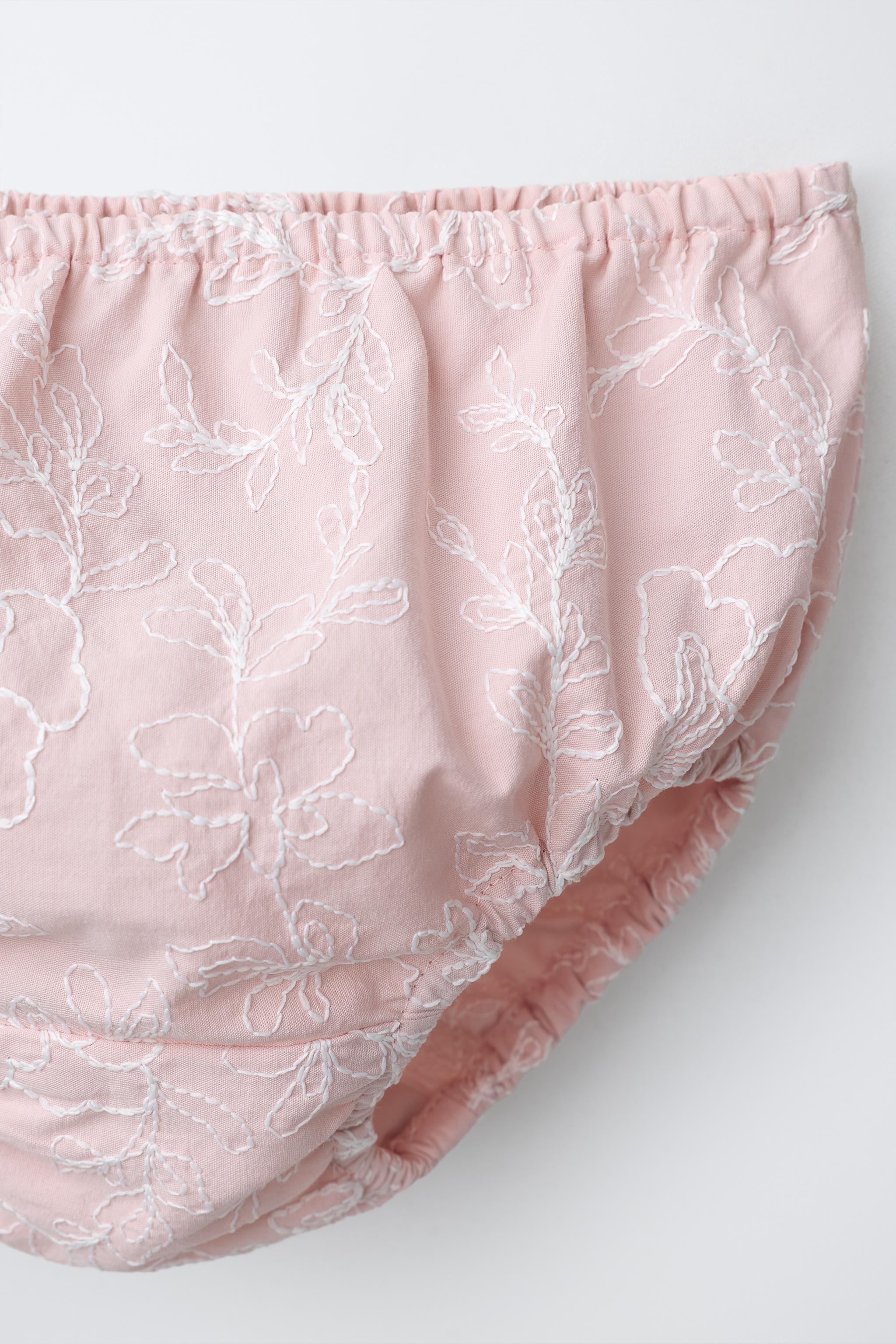 EMBROIDERED LACE SHIRT AND BLOOMERS SET