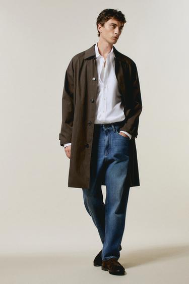 Zara Long reversible trench coat - Chocolate