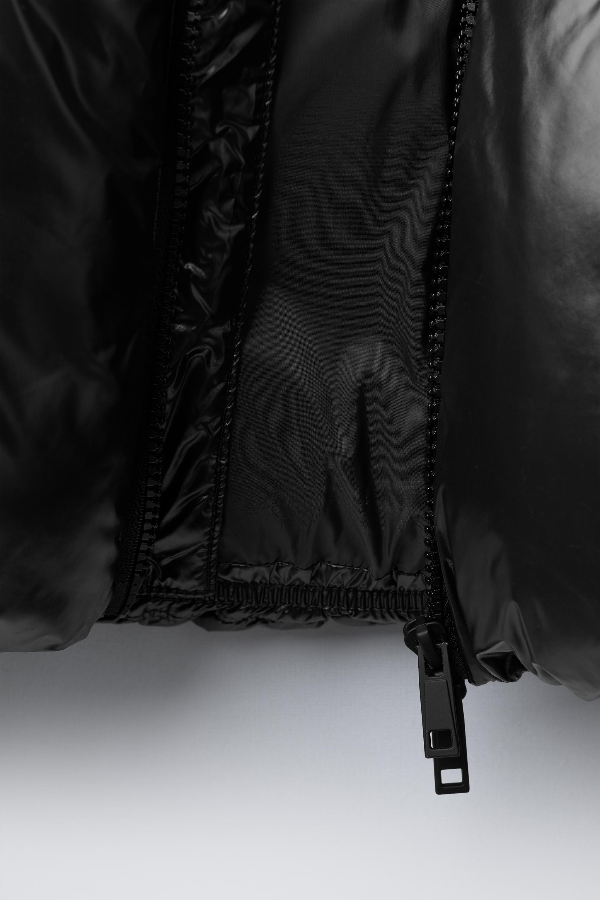 撥水加工フード付きパフジャケット - ブラック | ZARA Japan / 日本