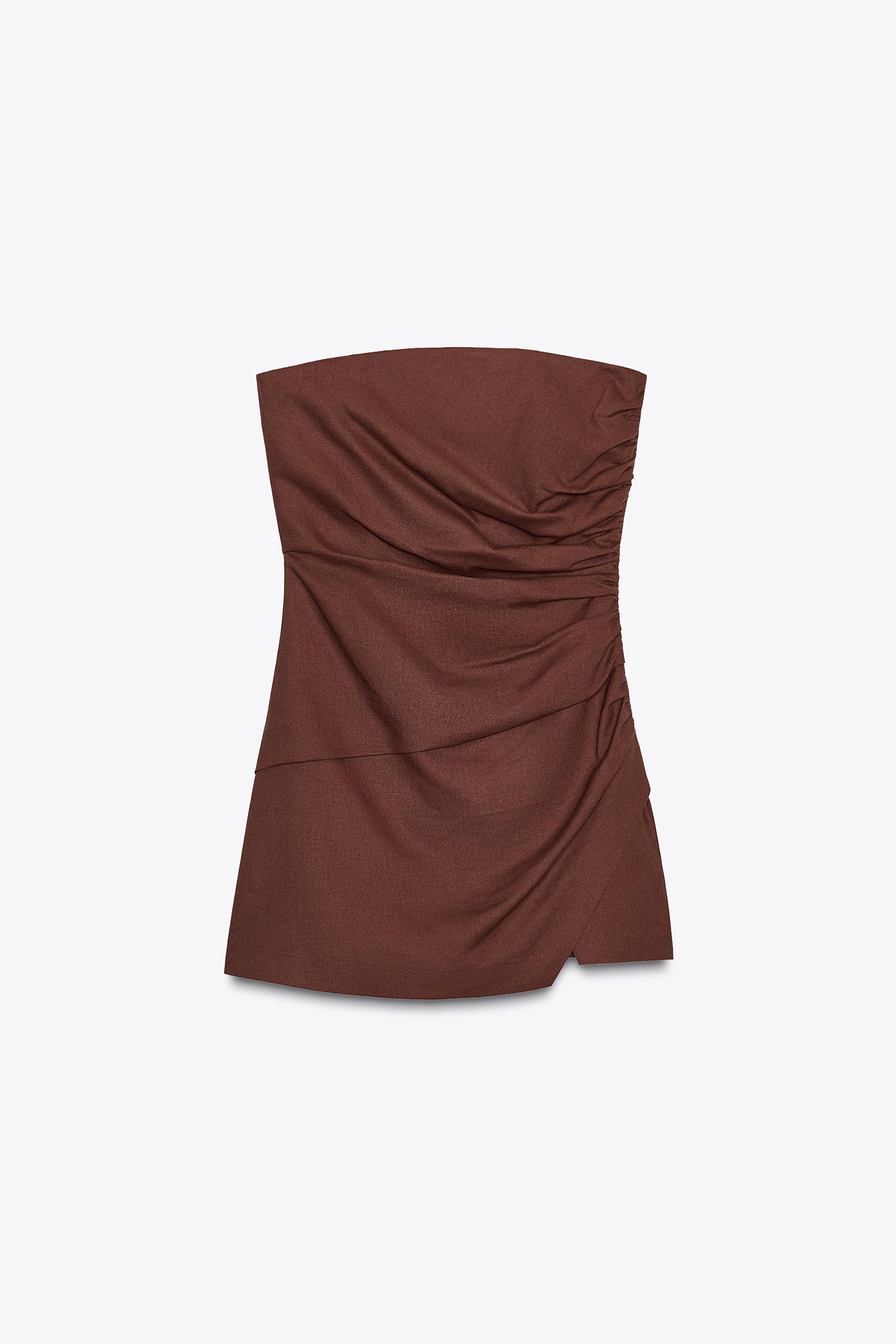 LINEN SHORT JUMPSUIT - Terracotta | ZARA United States